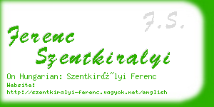 ferenc szentkiralyi business card